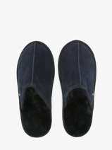 Slippers In Leather Isotoner Blue men 98169