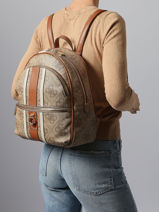 Backpack Guess Brown erenia SO783833-vue-porte