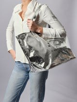 Metallic Rsg Tote Bag Karl lagerfeld Silver rsg A4W50054-vue-porte