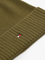 Beanie Tommy hilfiger Green th flag AM12796-vue-porte