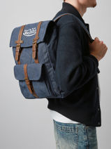 Backpack Navy Von dutch Blue bags NAVY-vue-porte