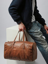 Travel Bag Vintage Paul marius Brown vintage CABINE-vue-porte