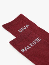 Chaussettes Pieces Violet socks women 17163724-vue-porte