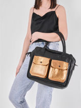 Leather Dandy Dor Tote Bag Paul marius Black dore DANDYDOR-vue-porte