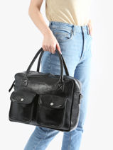 Leather Le Dandy �clipse Satchel Paul marius Black eclipse DANDYECL-vue-porte