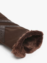 Gloves Isotoner Brown women gloves 85304-vue-porte