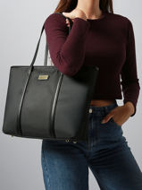 Shoulder Bag Jamie Nylon Ted lapidus Black jamie DU43501-vue-porte