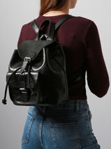 Backpack Eclipte Leather Paul marius Black eclipse BAROUECL-vue-porte