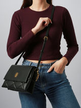 Sac Bandouli�re June Matelass� Laurent david Noir ld bags 885-vue-porte