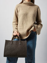 Handbag Samba Re Valentino Brown samba re VBS8ZG05-vue-porte