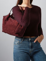 Sac Port paule Velvet Caviar Cuir Milano Rouge velvet caviar VC241111-vue-porte