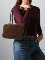 Sac Port paule Velvet Caviar Milano Marron velvet caviar VC25093-vue-porte