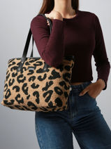 Sac Port paule A4 Polaire Miniprix Marron polaire S031-vue-porte