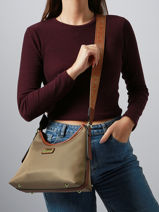 Shoulder Bag Jamie Nylon Ted lapidus Beige jamie DU43504-vue-porte