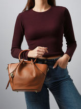 Sac Bandouli�re Gretel Ted lapidus Marron gretel TLAU8931-vue-porte