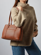 Sac Port� �paule Maya Hexagona Marron maya 2120202-vue-porte