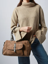 Sac Port� �paule Velvet Soft Miniprix Marron velvet soft 6551-vue-porte