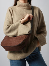 Shoulder Bag Velvet Soft Miniprix Brown velvet soft 27592-vue-porte