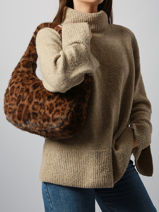 Sac Port� �paule Fur Fourrure Miniprix Marron fur 6542-vue-porte