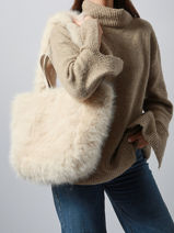 Sac Port� Main Et �paule Fur Fourrure Miniprix Beige fur A471-vue-porte