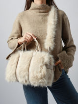 Sac Port� Main Fur Miniprix Beige fur A473-vue-porte