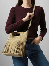 Sac Bandoulire Velvet Milano Beige velvet VE25091-vue-porte