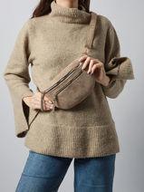 Sac Banane Miniprix Beige sangle 5-vue-porte