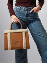 Sac Port� Main Brit Laurent david Marron ld bags 987-vue-porte