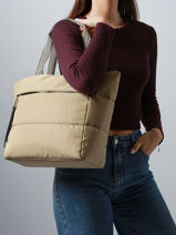 Shoulder Bag Cumulus Recycled Nylon Aube Beige cumulus 101CS03-vue-porte