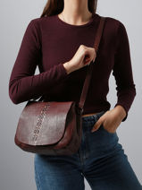 Leather Heritage Crossbody Bag Biba Violet heritage HAK2L-vue-porte