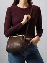 Cross Body Tas Heritage Leather Biba Brown heritage BT22-vue-porte