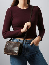 Shoulder Bag Leather Leather Biba Brown leather RAL1L-vue-porte