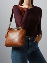 Sac Bandouli�re Heritage Cuir Biba Marron heritage CAP3L-vue-porte