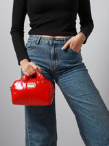 Shoulder Bag Glossy Recycled Polyester Wouf Red glossy BB250026-vue-porte