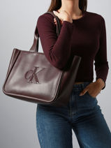 Shoulder Bag Bold Monogram Calvin klein jeans Brown bold monogram 4F3218G-vue-porte
