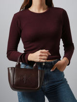 Satchel Bold Monogram Calvin klein jeans Brown bold monogram 4F3219G-vue-porte