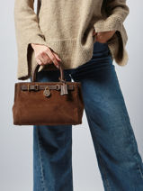 Satchel American Icon Leather Tommy hilfiger Brown american icon AW18202-vue-porte