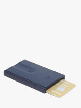 Card Holder Leather Ogon Blue matte MAT-vue-porte