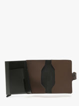 Card Holder Matte Leather Secrid Brown matte MM-vue-porte
