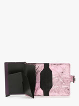 Leather Crunch Mini Wallet Secrid Pink crunch MCR-vue-porte