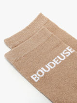 Chaussettes Femme Ttue Long Glitter Pieces Beige girl 17162499-vue-porte