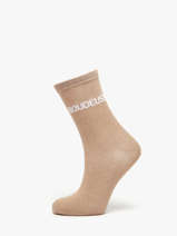 Chaussettes Femme Ttue Long Glitter Pieces Beige girl 17162499