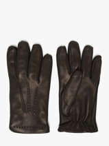 Mens Leather Gloves With Wool Lining Omega Black men gloves L
