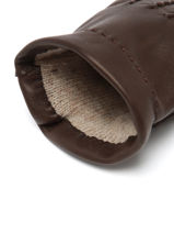 Gants Homme En Cuir Avec Doublure En Laine Omega Marron men gloves L-vue-porte