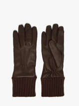 Gants En Cuir Homme Avec Manchette En Laine Omega Marron men gloves TIGE