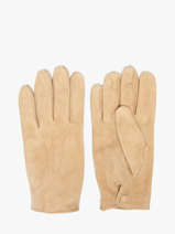 Gants Homme En Cuir Daim Avec Doublure En Soie Omega Beige men gloves S