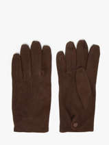 Men's Leather Gloves With Silk Lining Omega Brown men gloves S