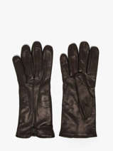 Gants Femme En Cuir Avec Doublure En Laine Omega Noir women gloves L