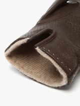 Mens Leather Gloves With Wool Lining Omega Brown men gloves L-vue-porte