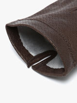 Gants Femme En Cuir Avec Doublure En Soie Omega Marron women gloves 75D-vue-porte